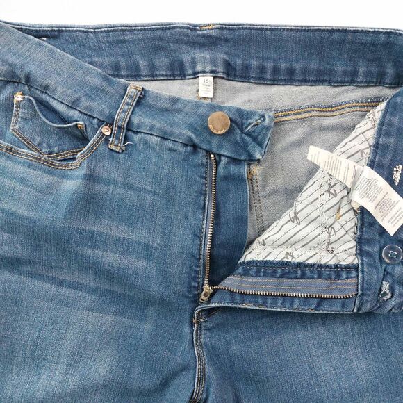 Seven7 Jeans Womens 16 Blue Medium Wash Bootcut Soft Stretch Denim Mid Rise - Picture 3 of 12